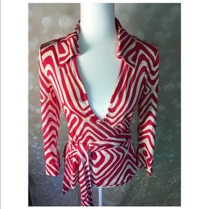Diane Von Furstenberg JILL Wrap Tie Top